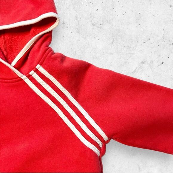 Vtg Y2K adidas 3 Stripes Hoodie Sweatshirt, Soft Logo Salmon Peach, Workout, S - Picture 3 of 6